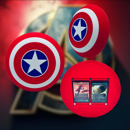 MTG Captain America Shield Deck Box, Magic The Gathering Commander Gift, Marvel MTG Accessories, Holds 1 Commander Deck or 2 Standard Decks