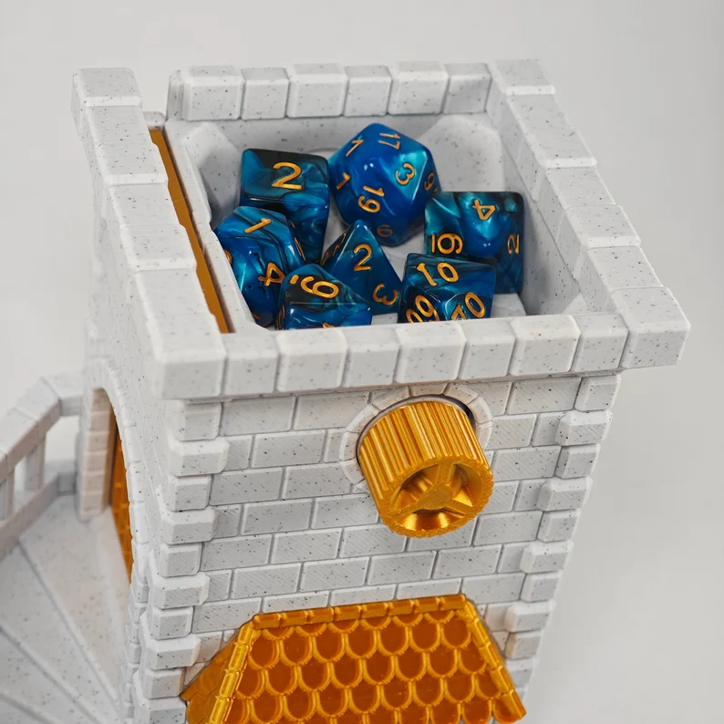 Mechanical Dice Tower for dnd, Dice Roller, Dungeon and Dragons Gift, Unique Gift, Designed By 3DTECHDESIGNS